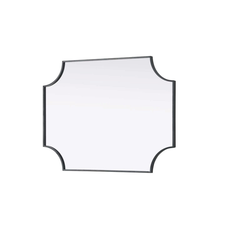 Notched Metal Mirror 27X36 Inch In Black