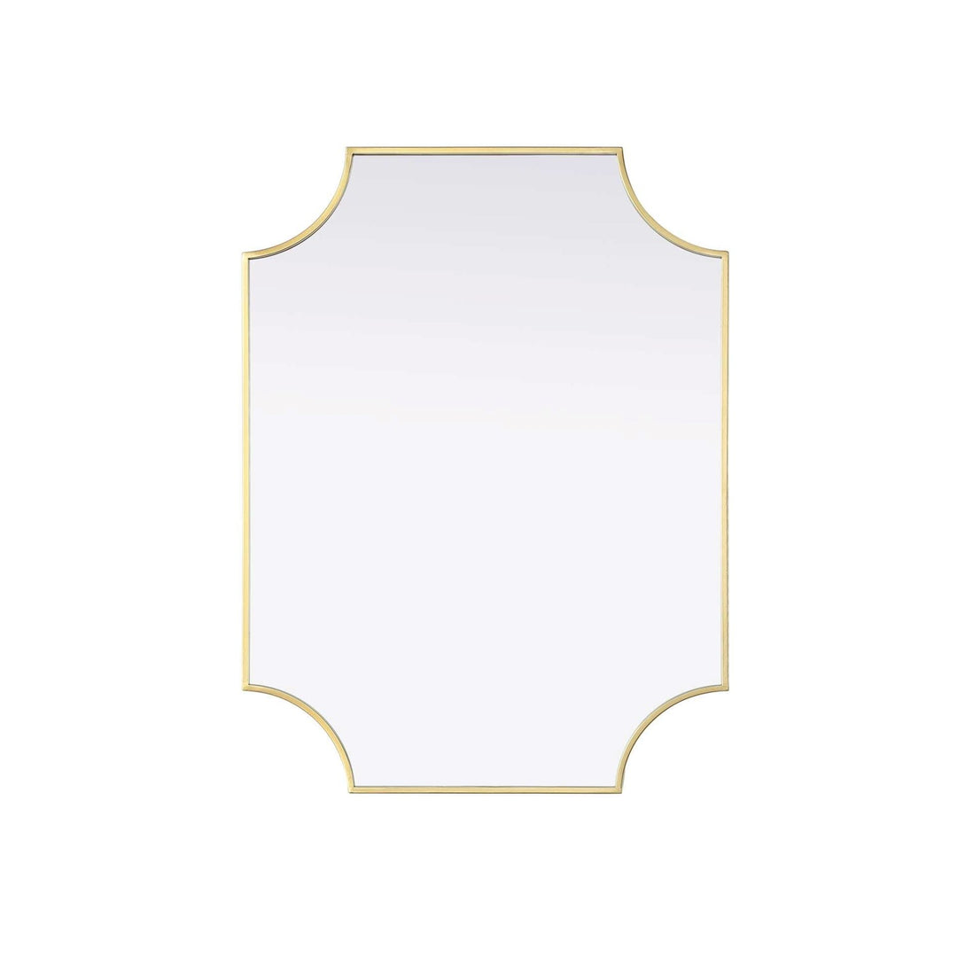 Notched Metal Mirror 27X36 Inch In Brass by Elegant Kitchen and Bath