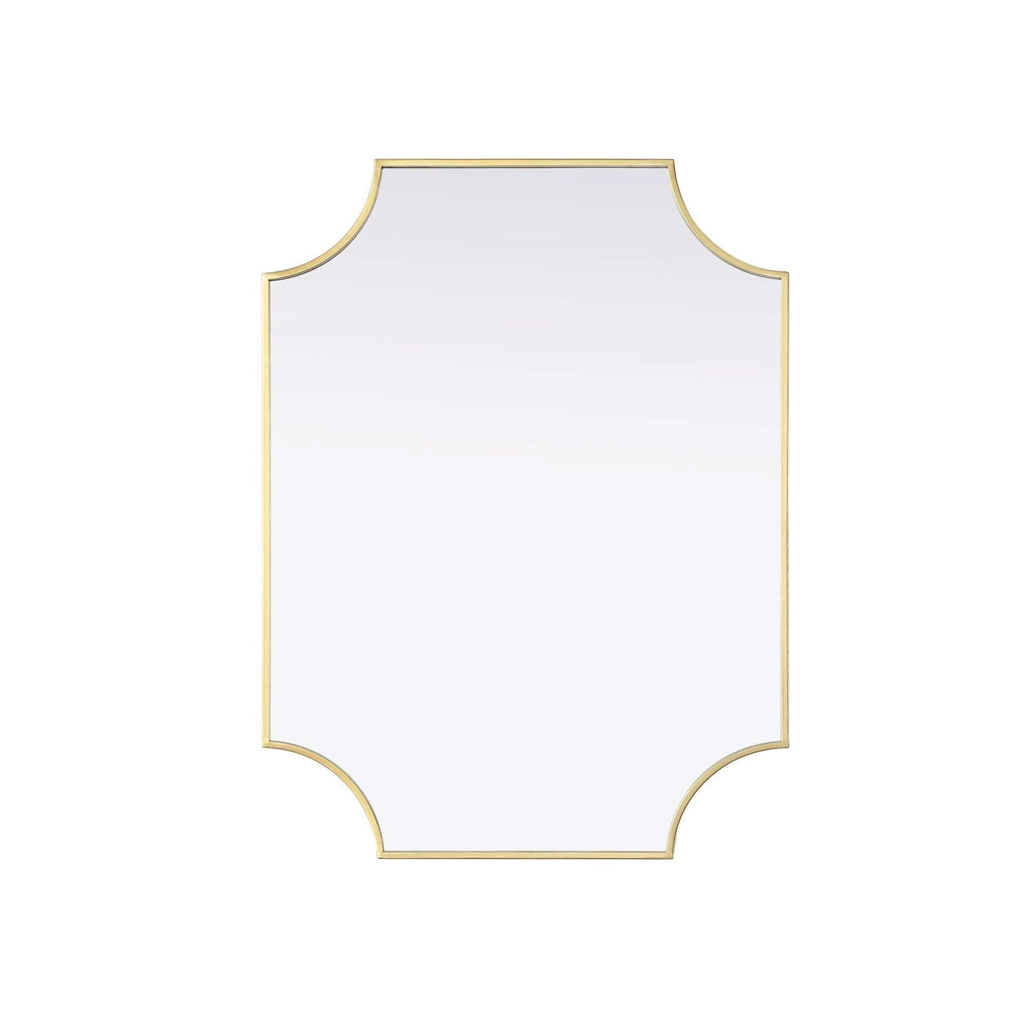 Notched Metal Mirror 27X36 Inch In Brass by Elegant Kitchen and Bath