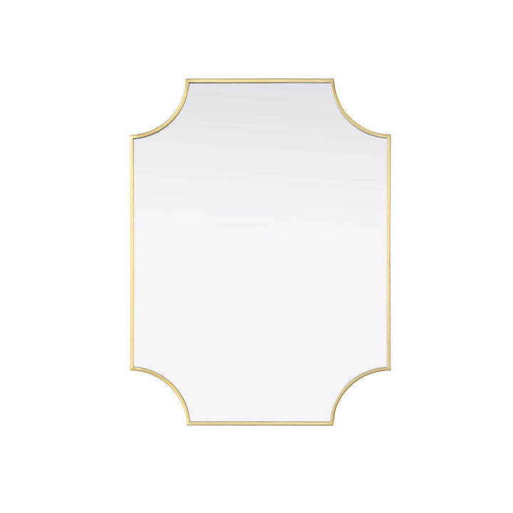 Notched Metal Mirror 27X36 Inch In Brass by Elegant Kitchen and Bath