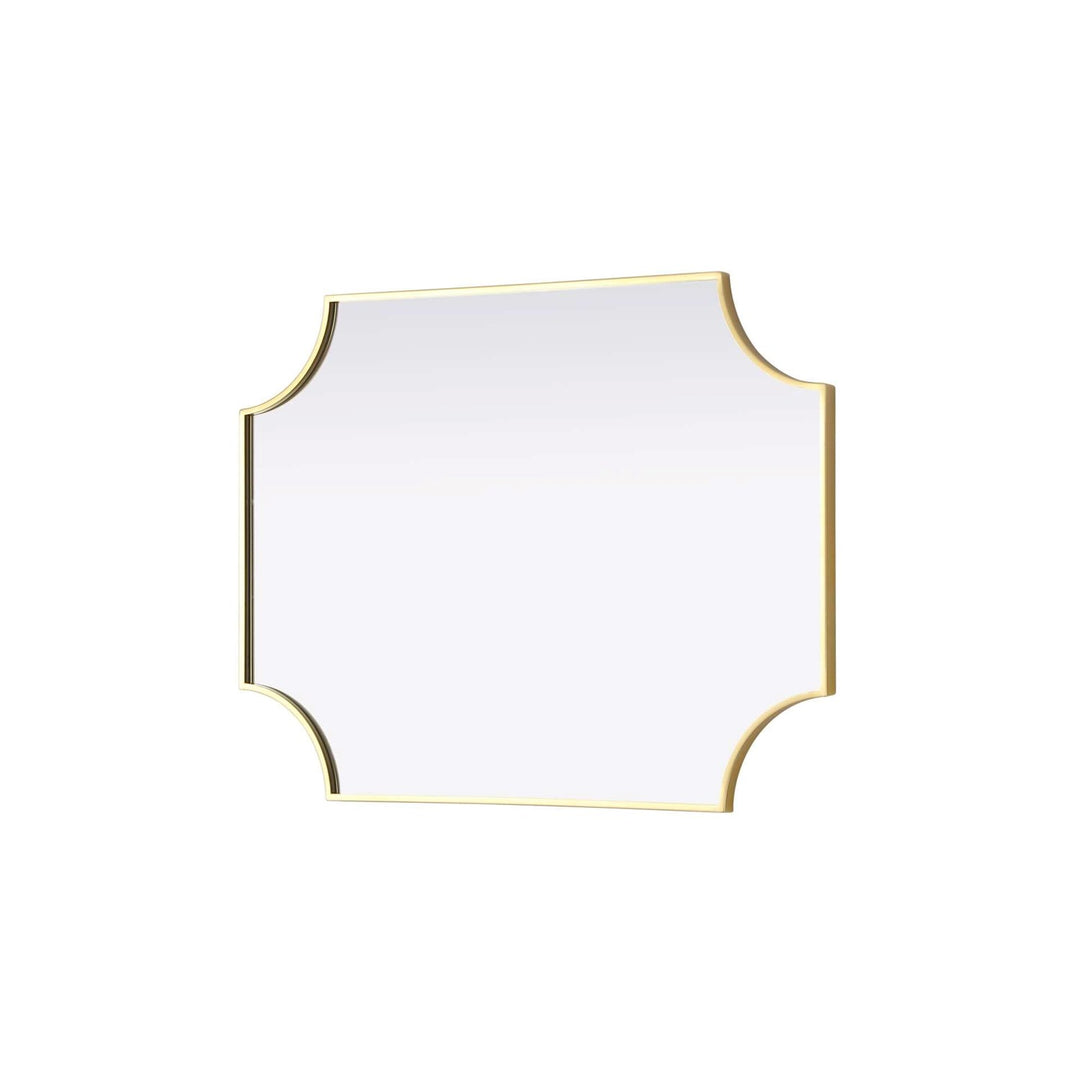 Notched Metal Mirror 27X36 Inch In Brass