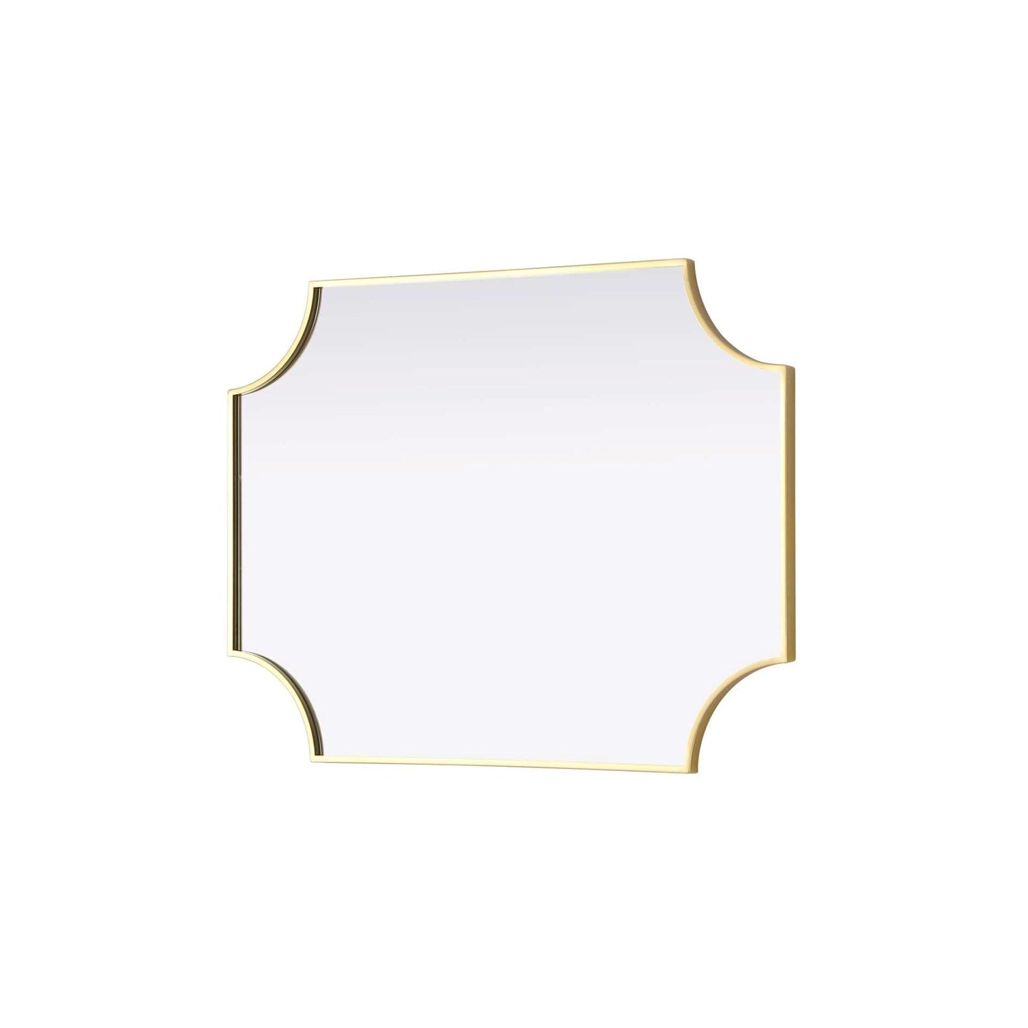 Notched Metal Mirror 27X36 Inch In Brass