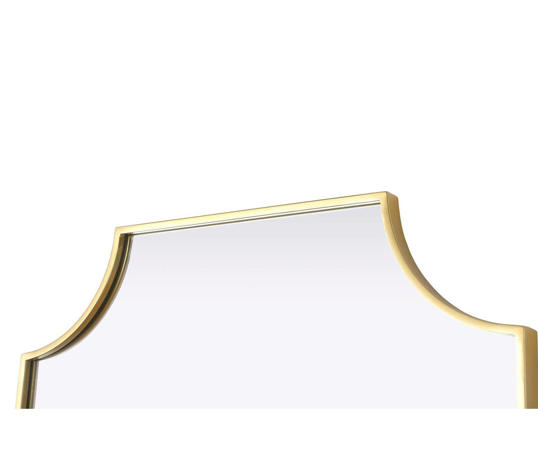 Notched Metal Mirror 27X36 Inch In Brass