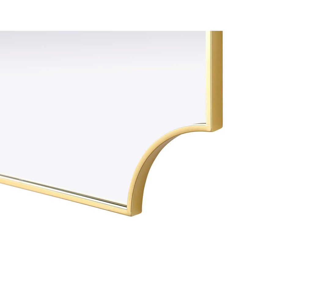 Notched Metal Mirror 27X36 Inch In Brass