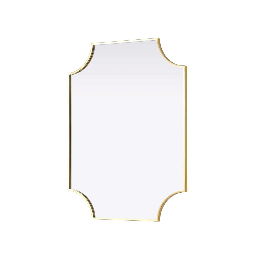 Notched Metal Mirror 27X36 Inch In Brass