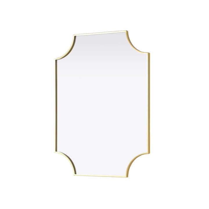 Notched Metal Mirror 27X36 Inch In Brass