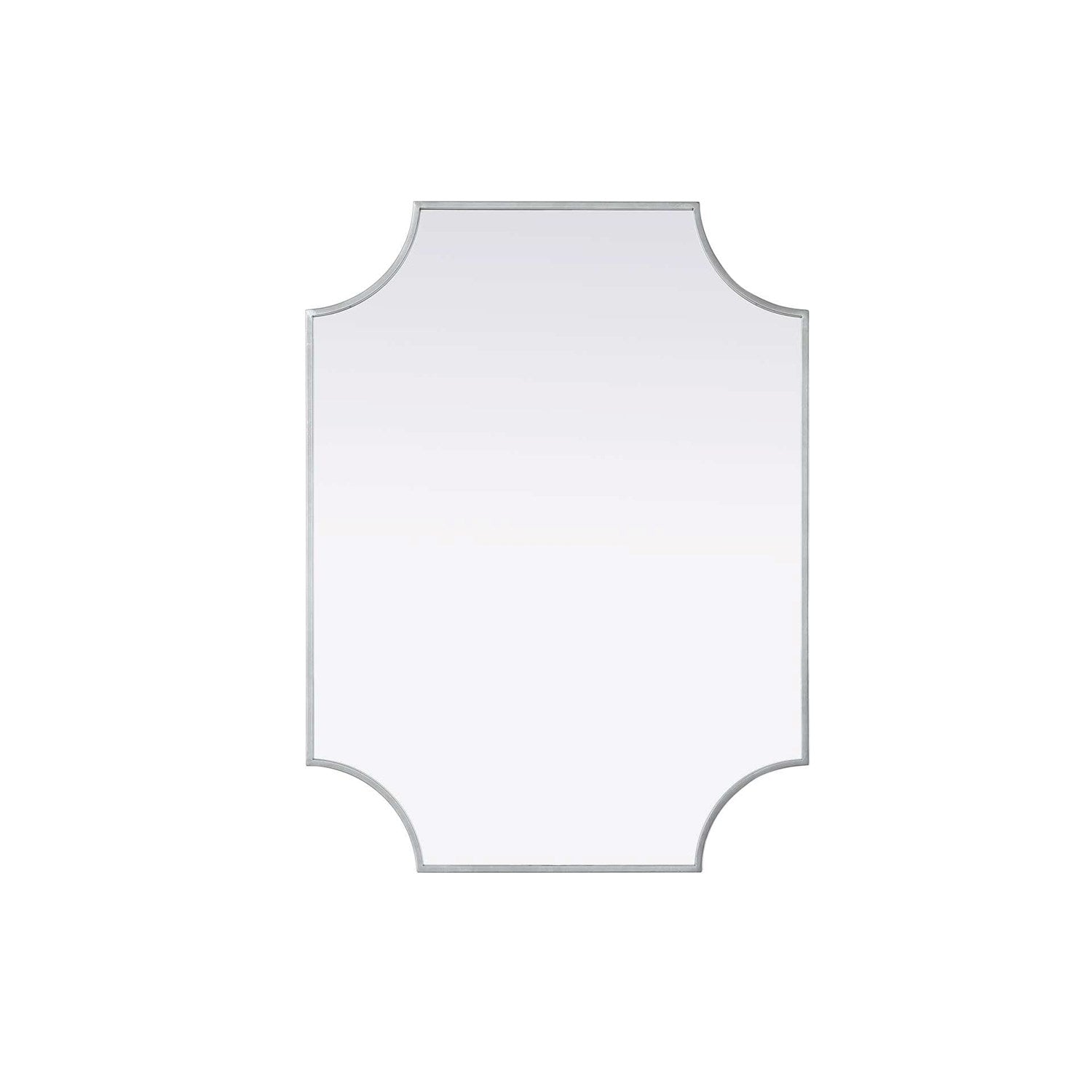 Notched Metal Mirror 27X36 Inch In Silver by Elegant Kitchen and Bath