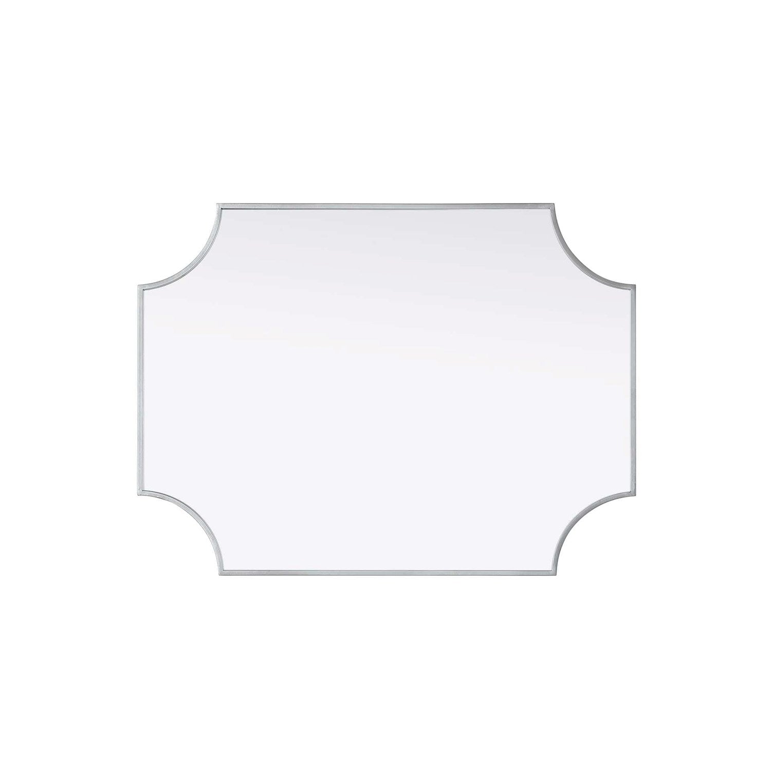 Notched Metal Mirror 27X36 Inch In Silver
