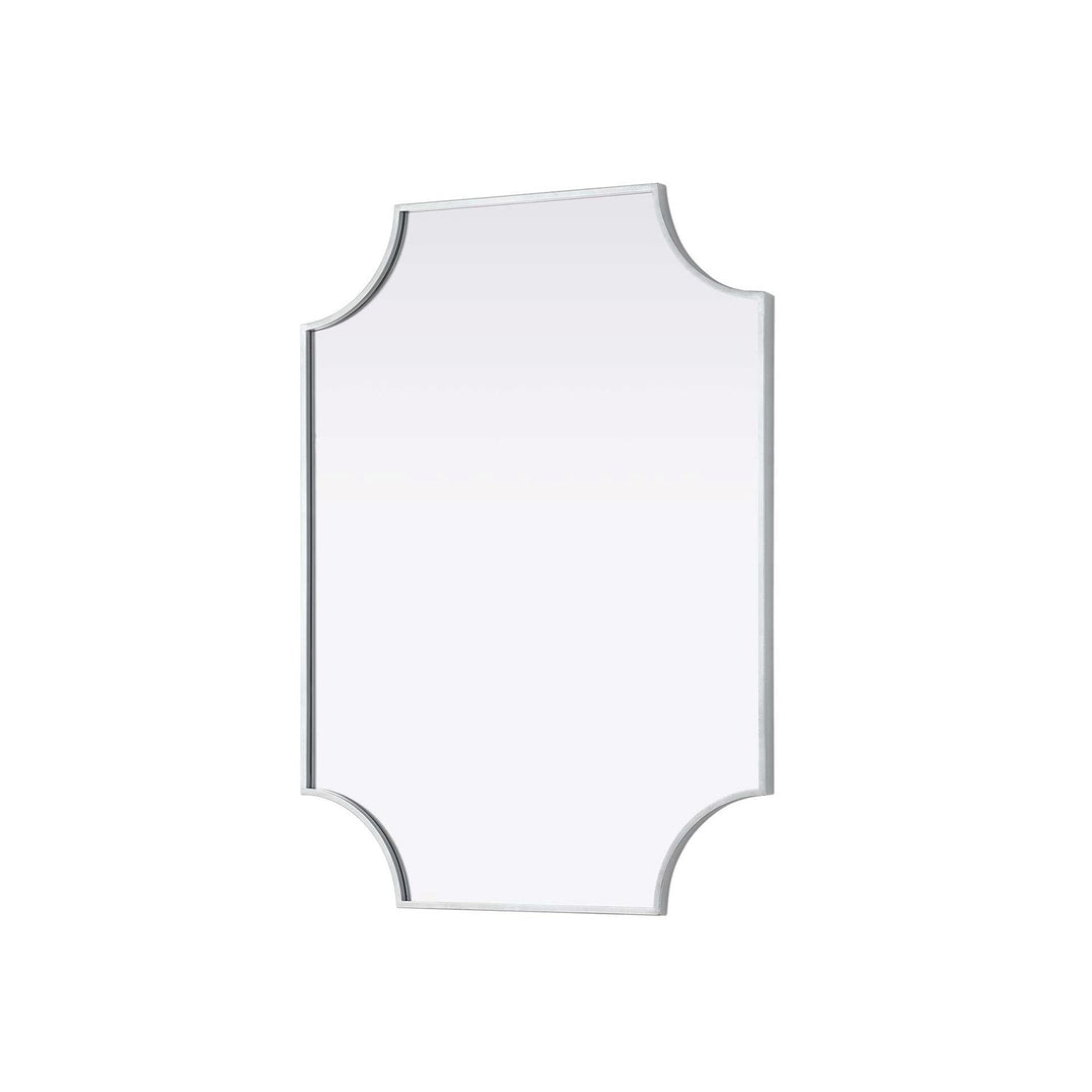 Notched Metal Mirror 27X36 Inch In Silver