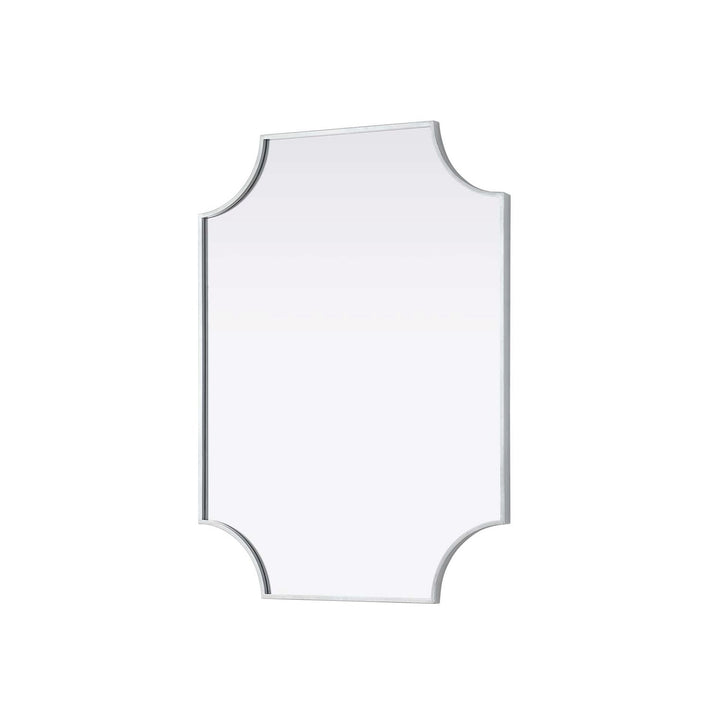 Notched Metal Mirror 27X36 Inch In Silver