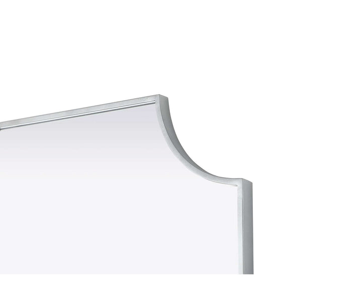 Notched Metal Mirror 27X36 Inch In Silver