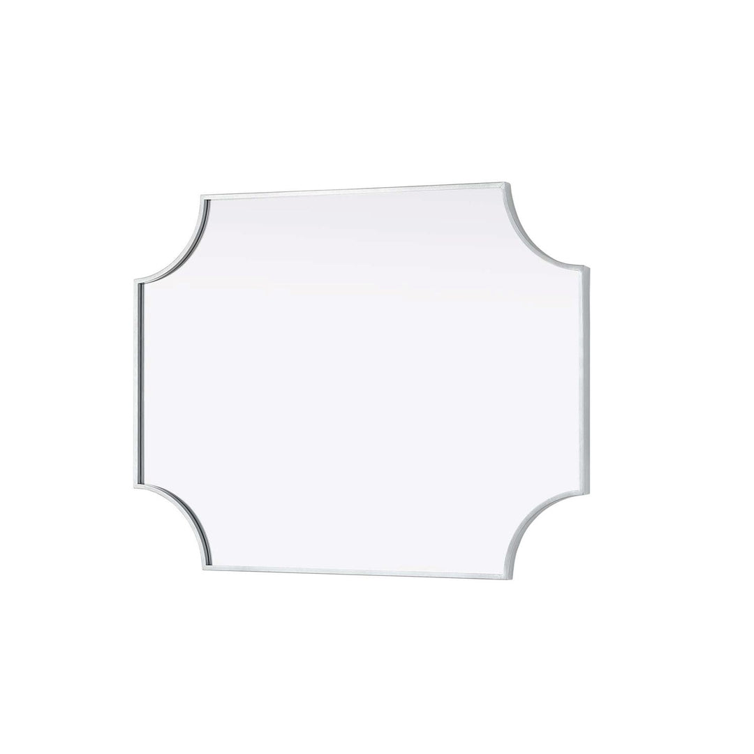 Notched Metal Mirror 27X36 Inch In Silver