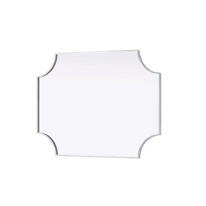 Notched Metal Mirror 27X36 Inch In Silver
