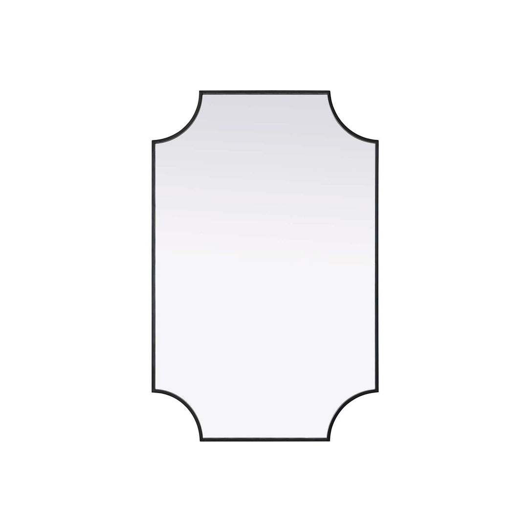 Notched Metal Mirror 27X42 Inch In Black by Elegant Kitchen and Bath