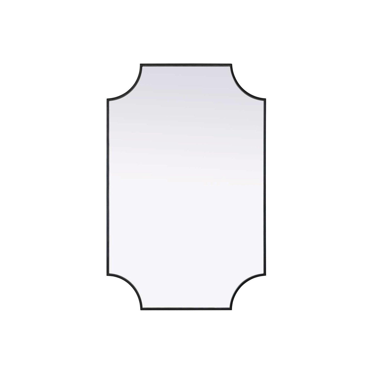 Notched Metal Mirror 27X42 Inch In Black by Elegant Kitchen and Bath