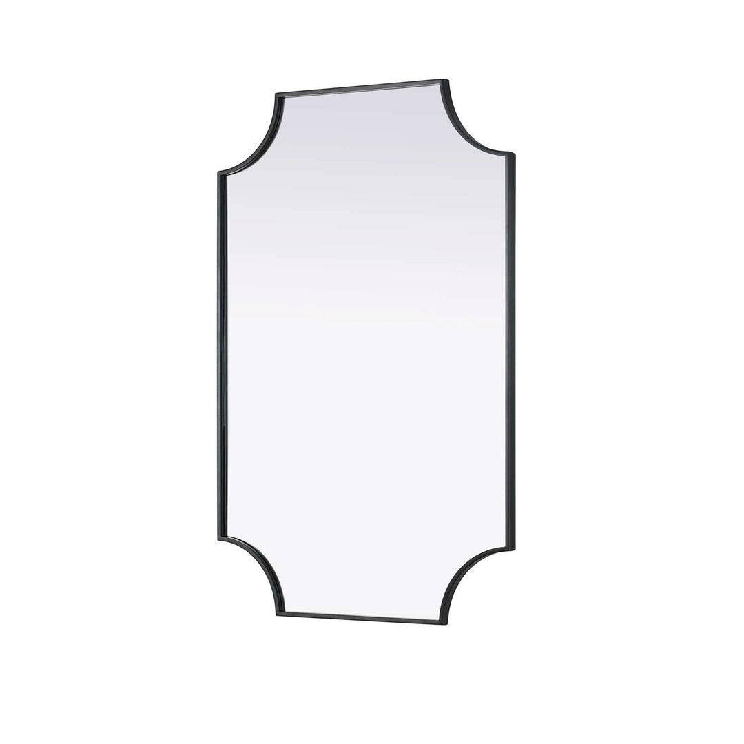 Notched Metal Mirror 27X42 Inch In Black