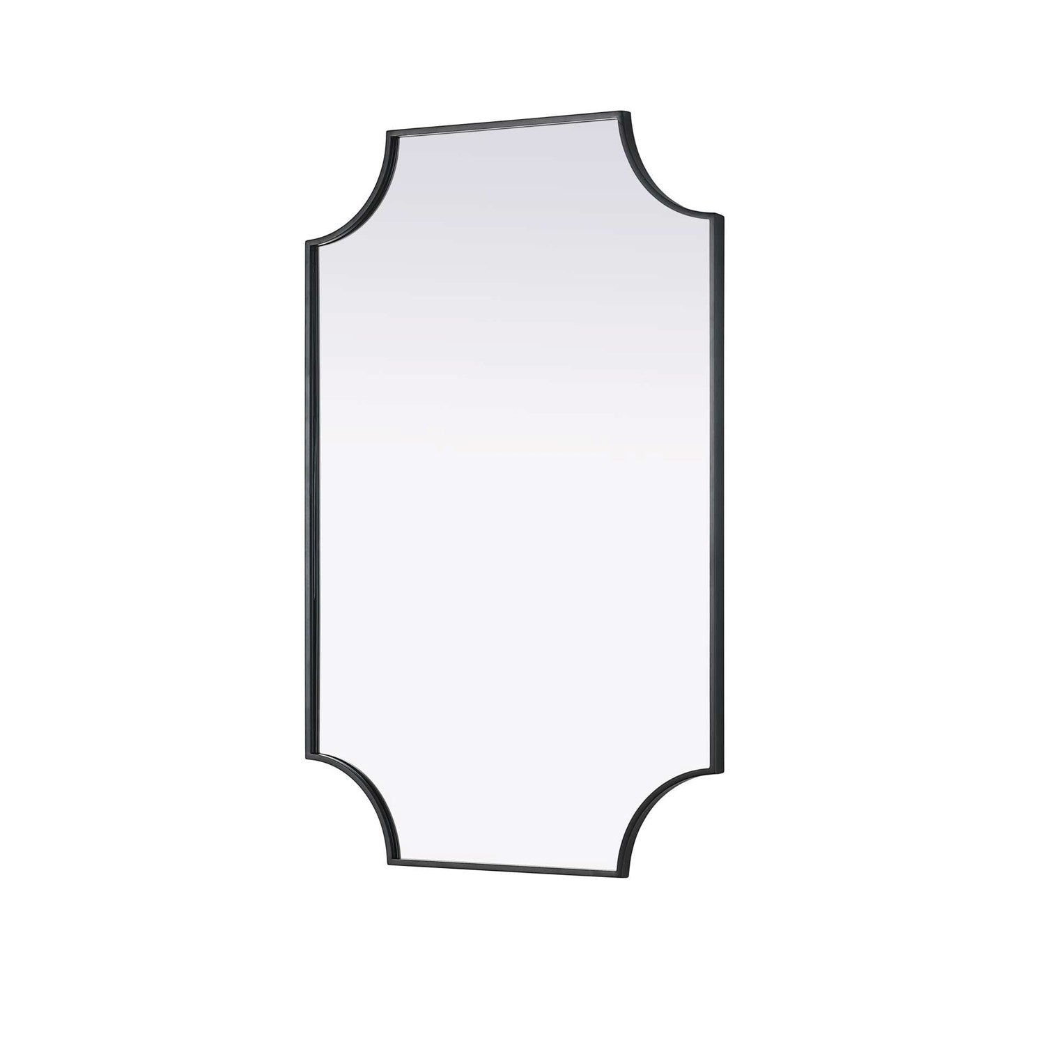 Notched Metal Mirror 27X42 Inch In Black