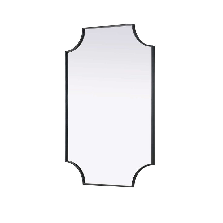 Notched Metal Mirror 27X42 Inch In Black