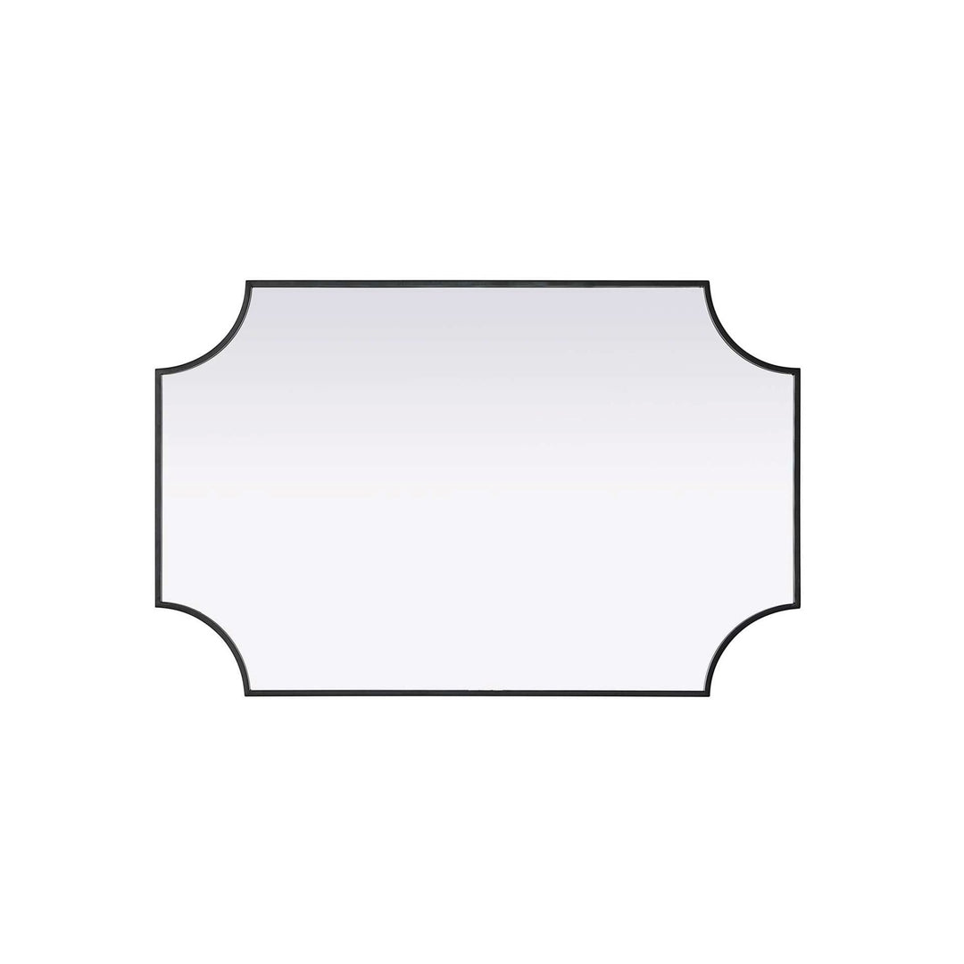 Notched Metal Mirror 27X42 Inch In Black