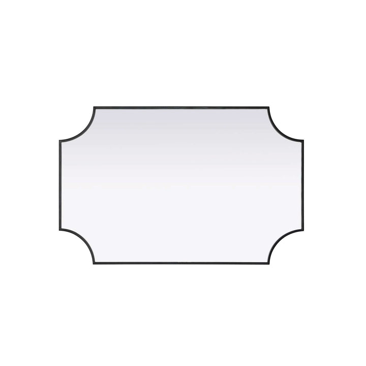 Notched Metal Mirror 27X42 Inch In Black
