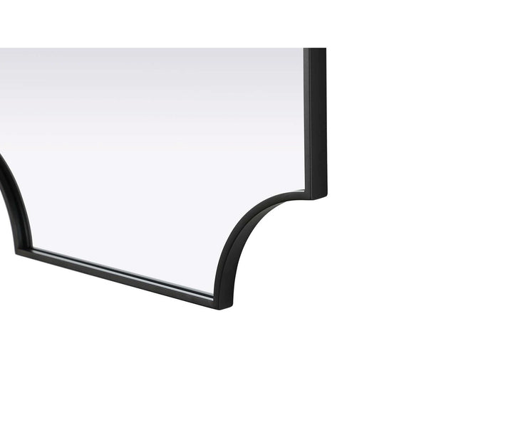 Notched Metal Mirror 27X42 Inch In Black