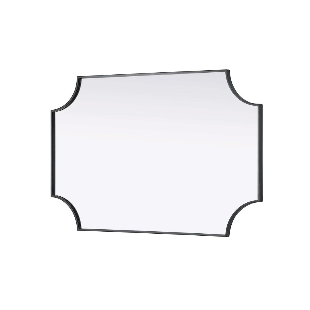 Notched Metal Mirror 27X42 Inch In Black