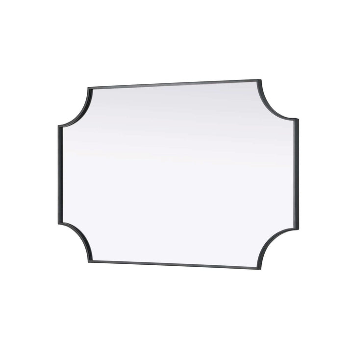 Notched Metal Mirror 27X42 Inch In Black