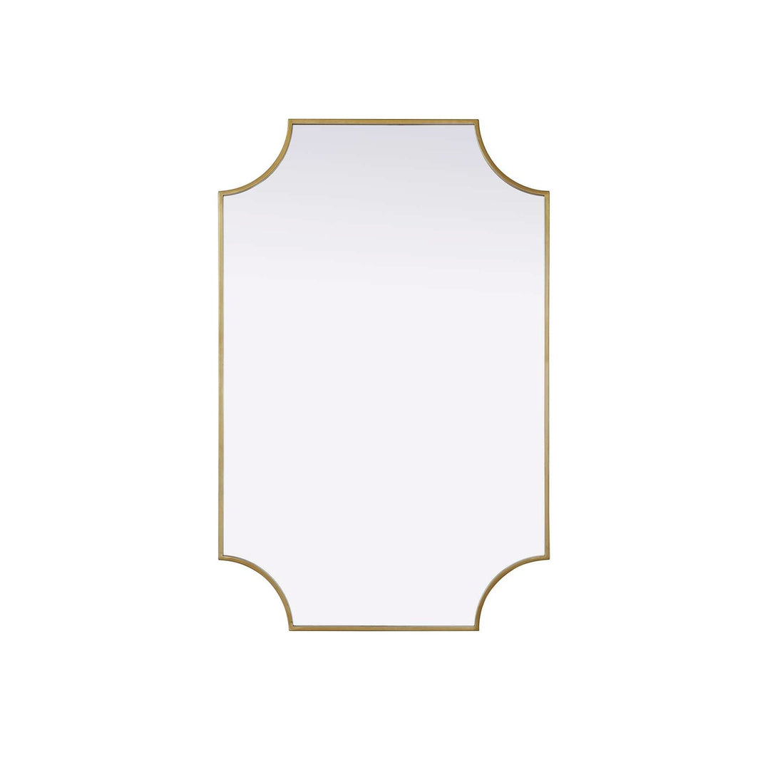 Notched Metal Mirror 27X42 Inch In Brass by Elegant Kitchen and Bath