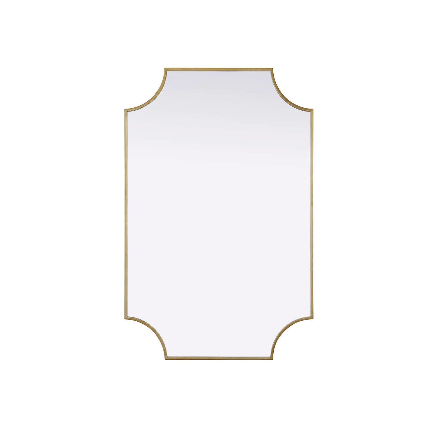 Notched Metal Mirror 27X42 Inch In Brass by Elegant Kitchen and Bath