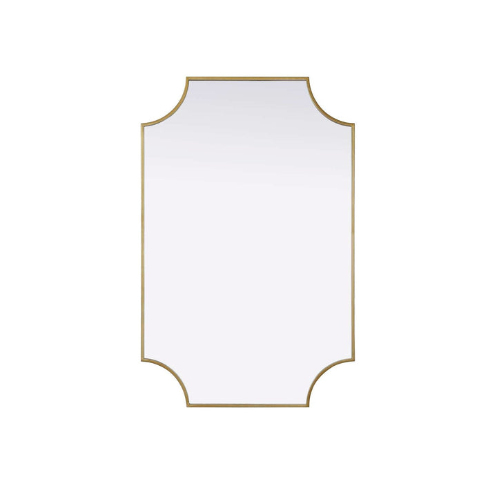 Notched Metal Mirror 27X42 Inch In Brass by Elegant Kitchen and Bath