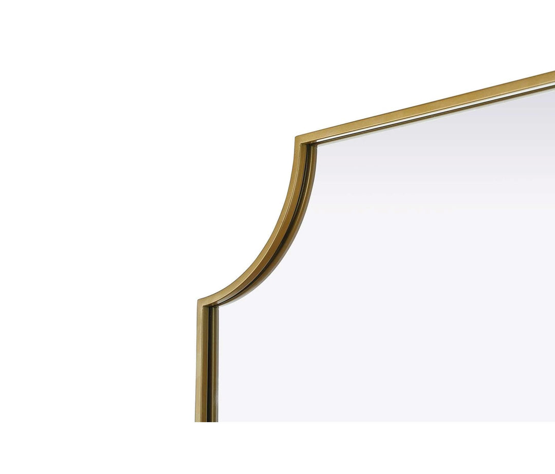 Notched Metal Mirror 27X42 Inch In Brass