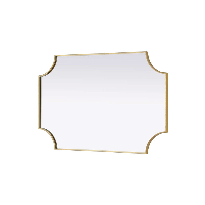 Notched Metal Mirror 27X42 Inch In Brass