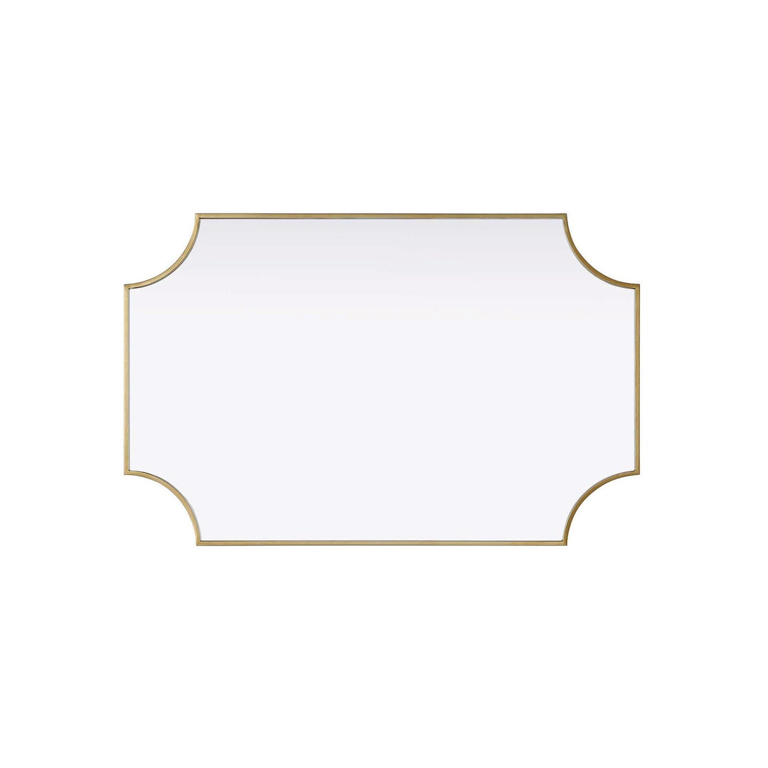 Notched Metal Mirror 27X42 Inch In Brass