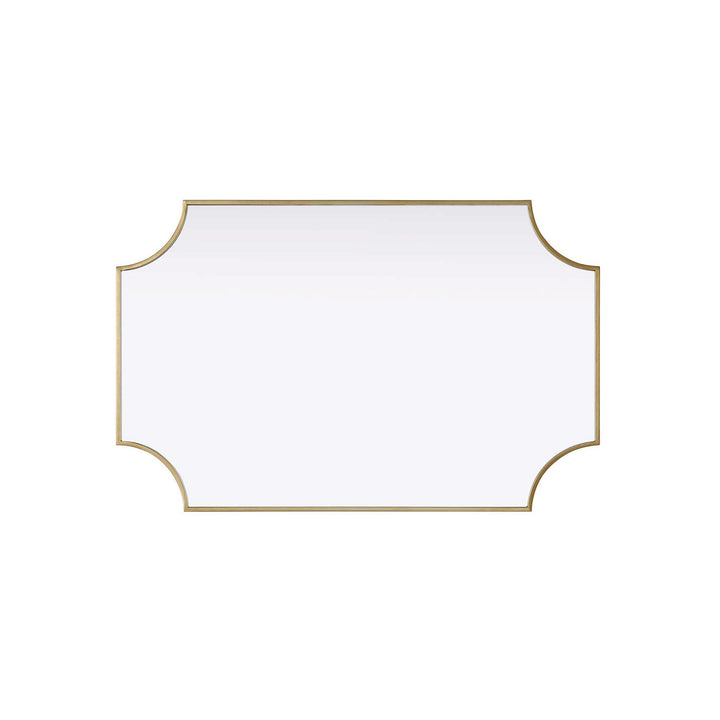 Notched Metal Mirror 27X42 Inch In Brass