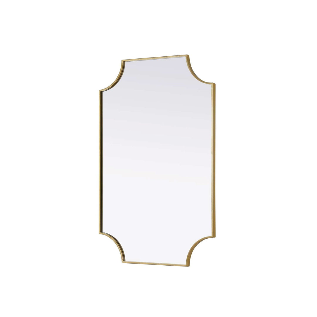 Notched Metal Mirror 27X42 Inch In Brass