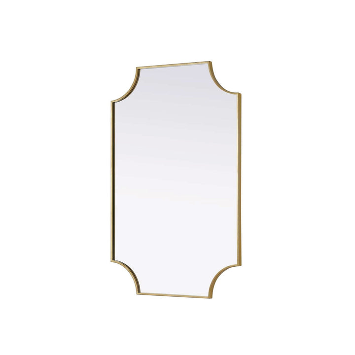 Notched Metal Mirror 27X42 Inch In Brass
