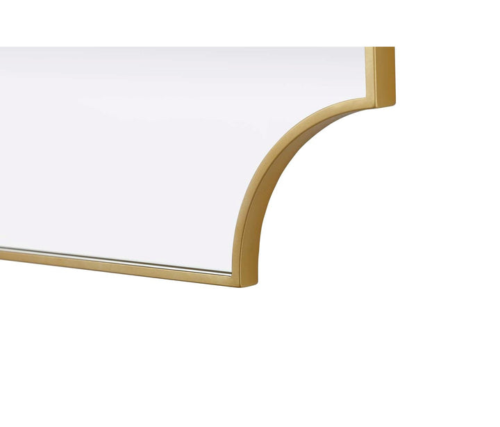 Notched Metal Mirror 27X42 Inch In Brass