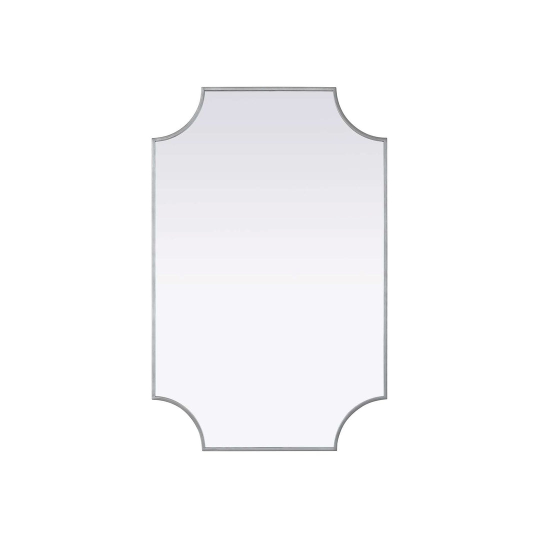 Notched Metal Mirror 27X42 Inch In Silver by Elegant Kitchen and Bath