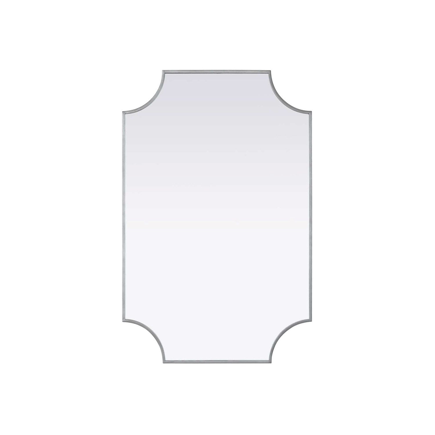 Notched Metal Mirror 27X42 Inch In Silver by Elegant Kitchen and Bath