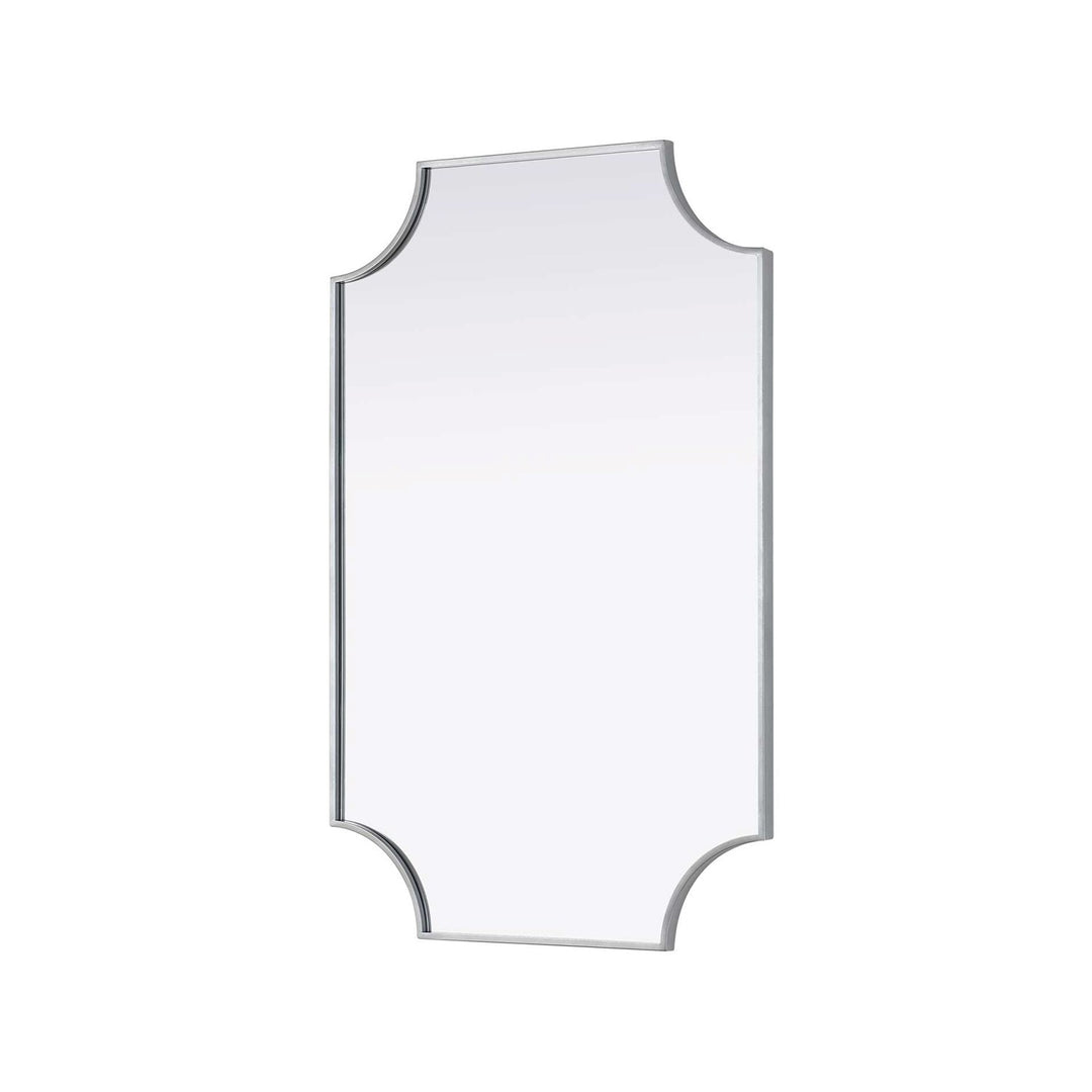 Notched Metal Mirror 27X42 Inch In Silver