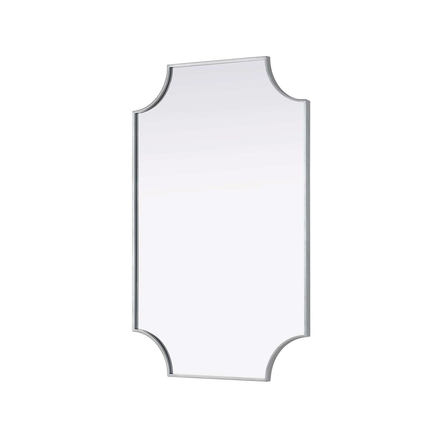 Notched Metal Mirror 27X42 Inch In Silver
