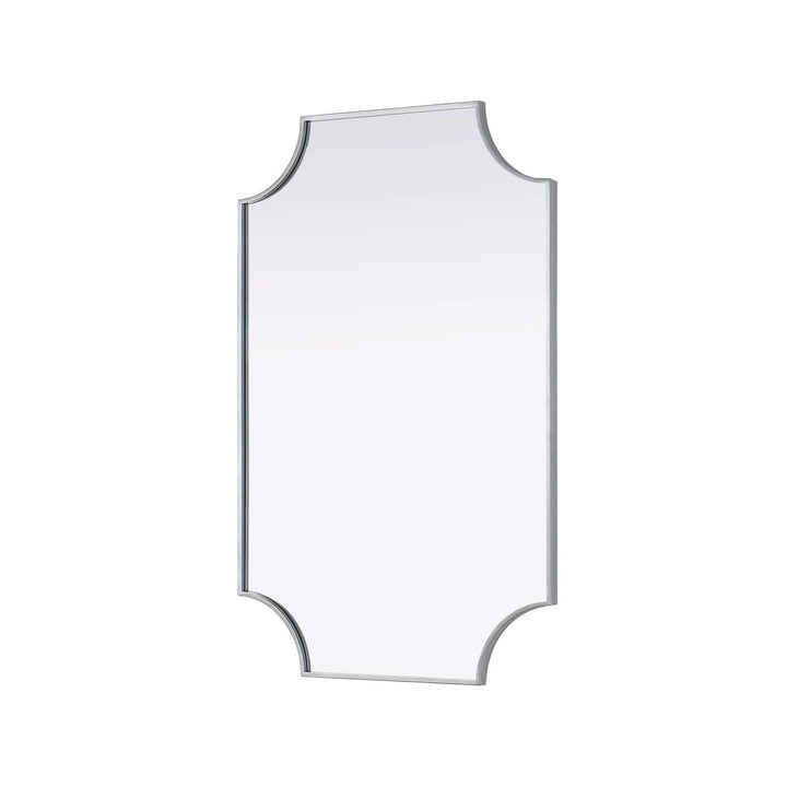 Notched Metal Mirror 27X42 Inch In Silver