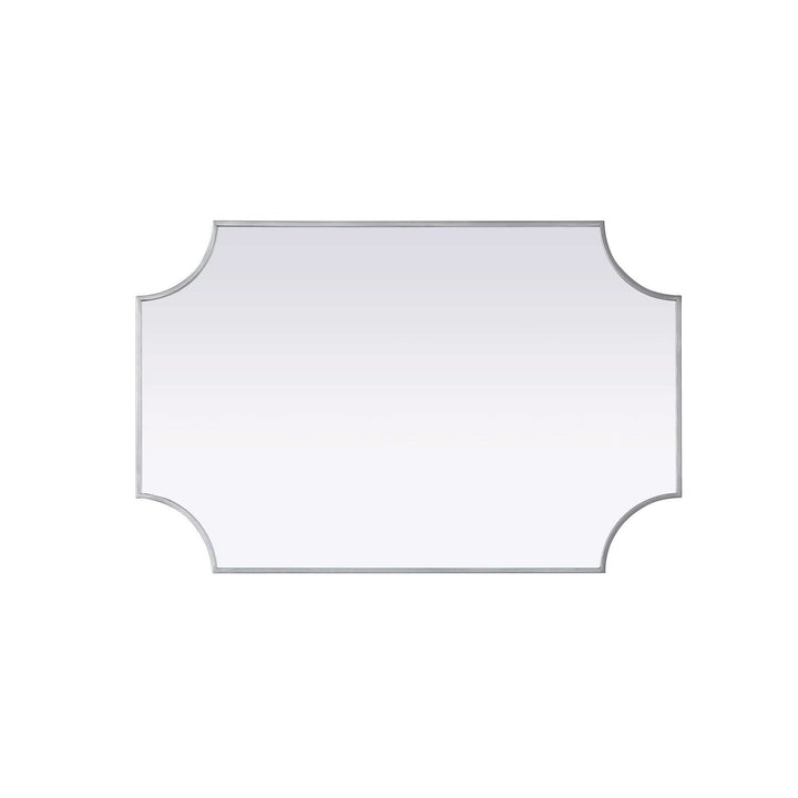Notched Metal Mirror 27X42 Inch In Silver