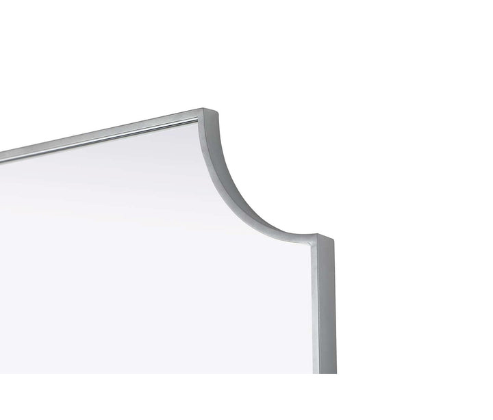 Notched Metal Mirror 27X42 Inch In Silver