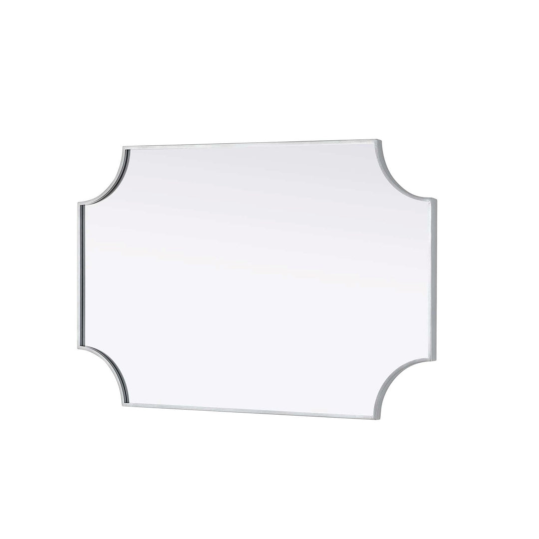 Notched Metal Mirror 27X42 Inch In Silver