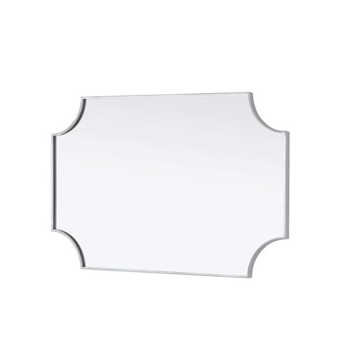 Notched Metal Mirror 27X42 Inch In Silver