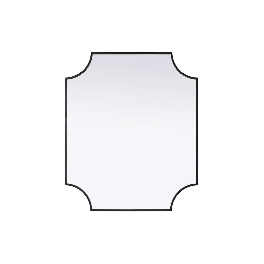 Notched Metal Mirror 30X36 Inch In Black by Elegant Kitchen and Bath