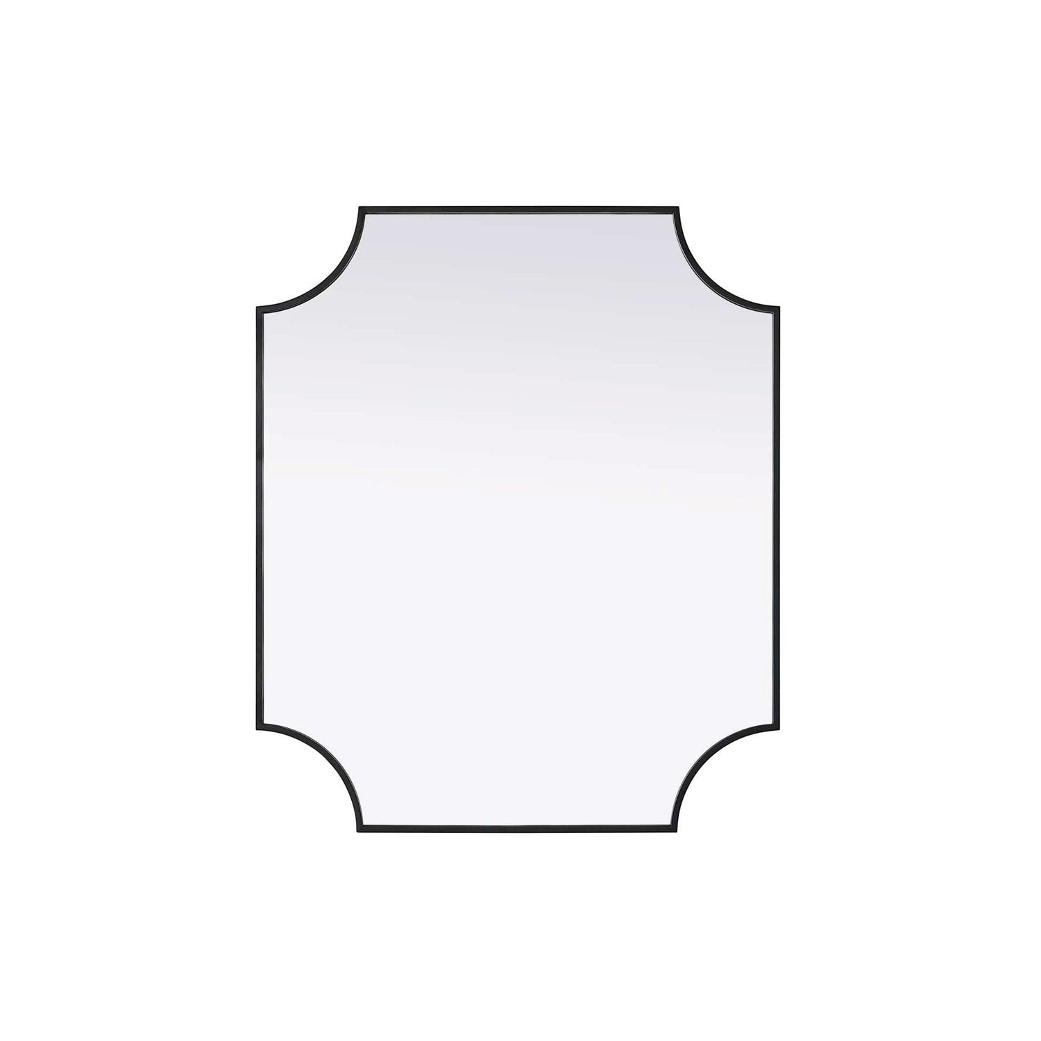 Notched Metal Mirror 30X36 Inch In Black by Elegant Kitchen and Bath