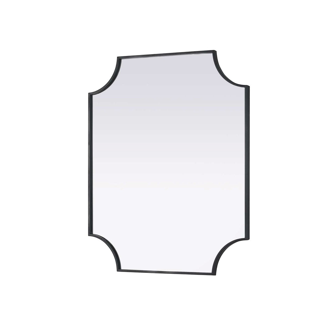 Notched Metal Mirror 30X36 Inch In Black