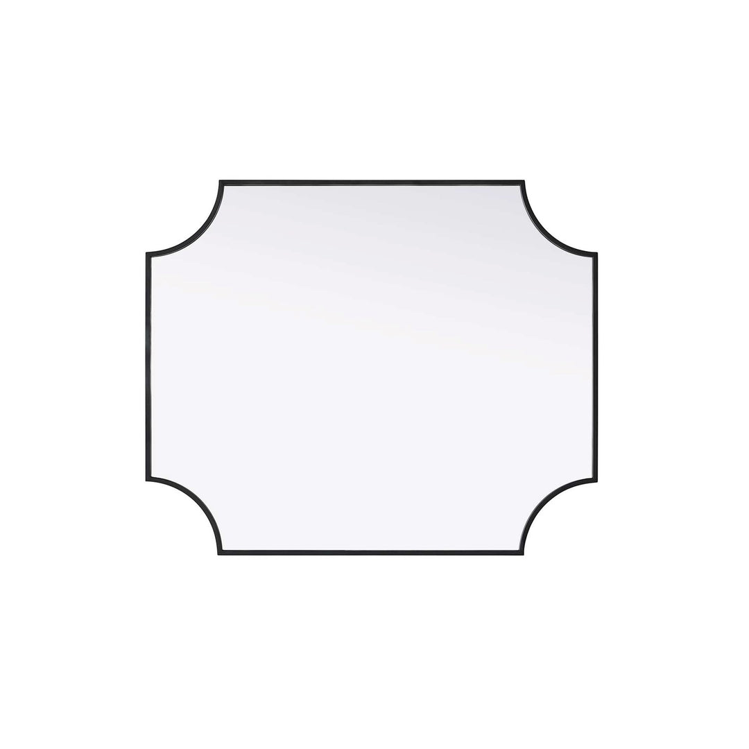 Notched Metal Mirror 30X36 Inch In Black